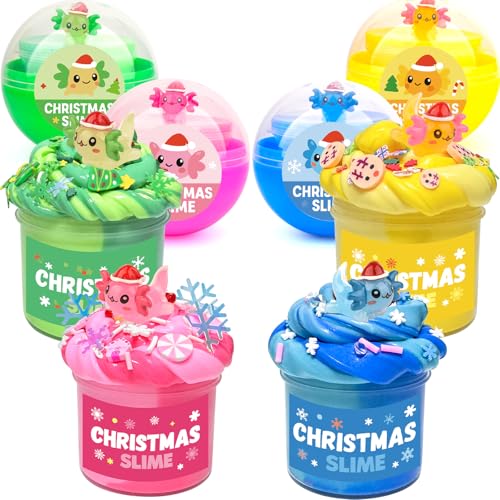 Christmas Slime Kit with 4 Butter Slime Balls and Axolotl Toys