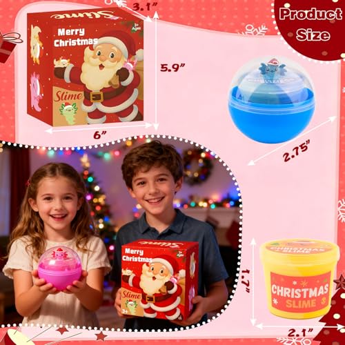 Christmas Slime Kit with 4 Butter Slime Balls and Axolotl Toys