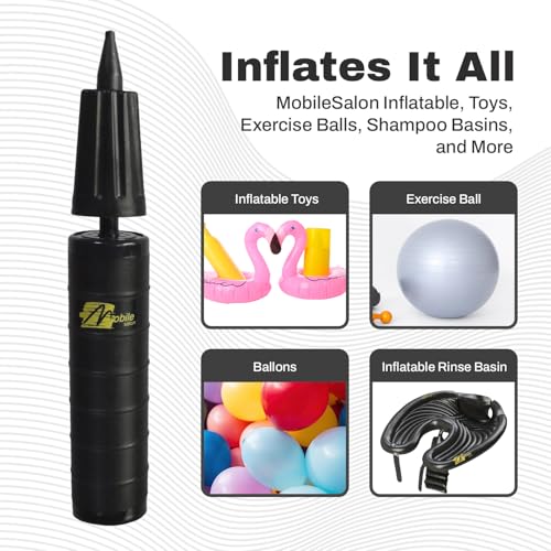 Chrome Cherry Hygienic Hand Held Air Pump – Manual Dual-Action for Inflatables, Toys & Exercise Balls