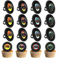 Chuangdi 48-Pack Monster Truck Cupcake Toppers – 4 Styles, Tire-Shaped Rings for Birthday Party Decor