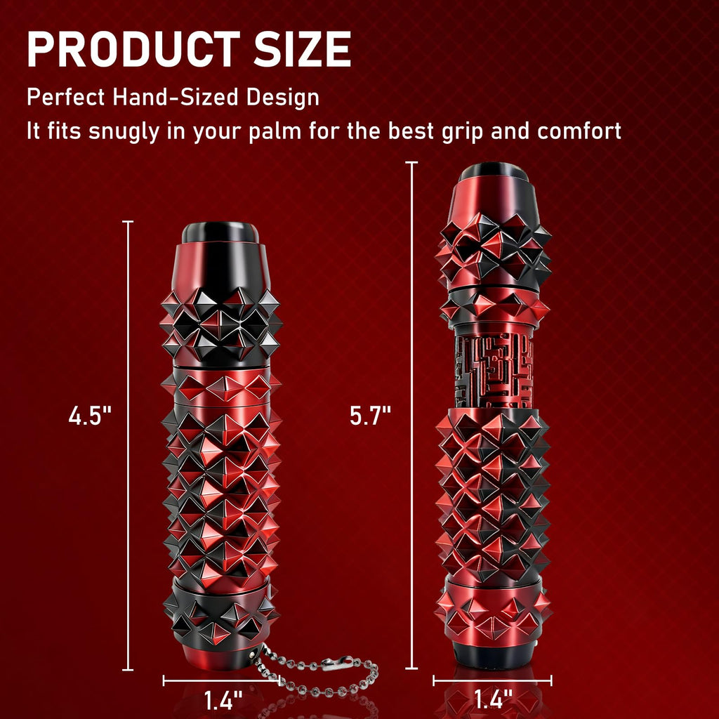 CHUAWANLY 6-in-1 Pain Fidget Toy for Adults – Spiky Clicker, Spinner, Maze, on Keychain