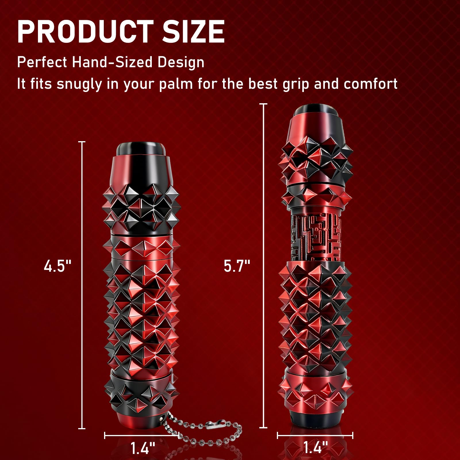 CHUAWANLY 6-in-1 Pain Fidget Toy for Adults – Spiky Clicker, Spinner, Maze, on Keychain