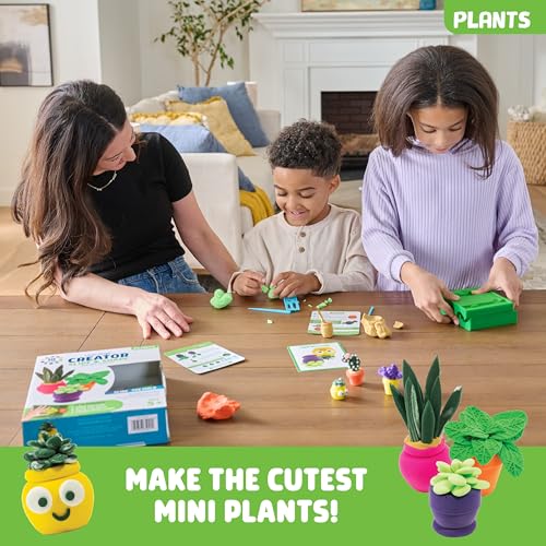 Chuckle & Roar Whoa Dough Slide & Shape Creator: Plants – 15-Color Air-Dry Craft Kit for Kids Ages 5+