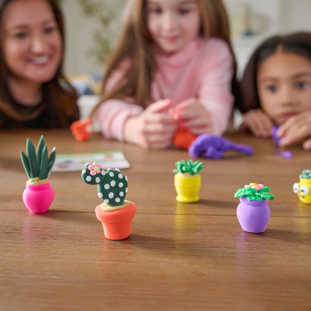 Chuckle & Roar Whoa Dough Slide & Shape Creator: Plants – 15-Color Air-Dry Craft Kit for Kids Ages 5+