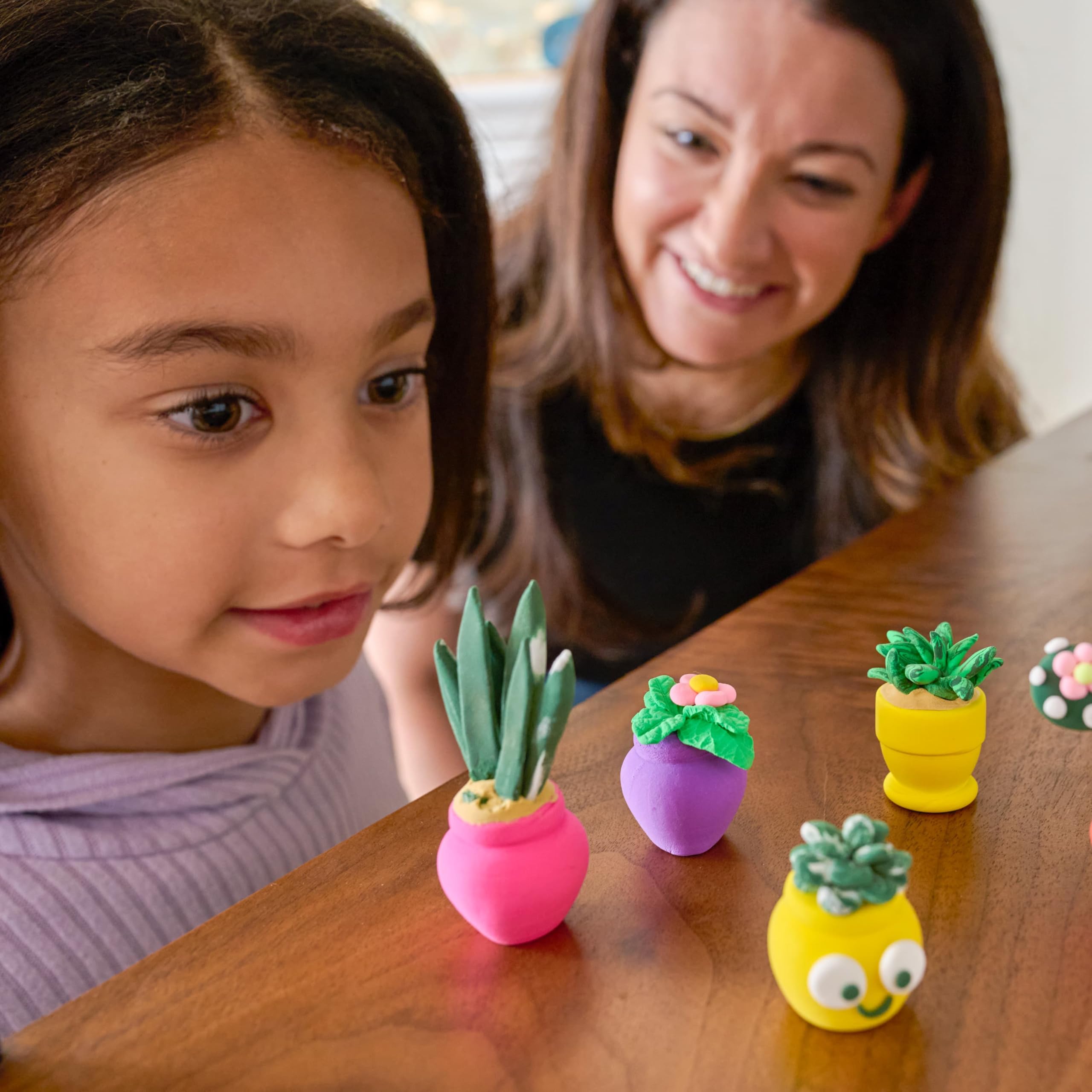 Chuckle & Roar Whoa Dough Slide & Shape Creator: Plants – 15-Color Air-Dry Craft Kit for Kids Ages 5+
