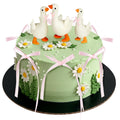 Chunful 28-Piece Silly Goose Birthday Cake Topper Set with Pink Bows and Daisies