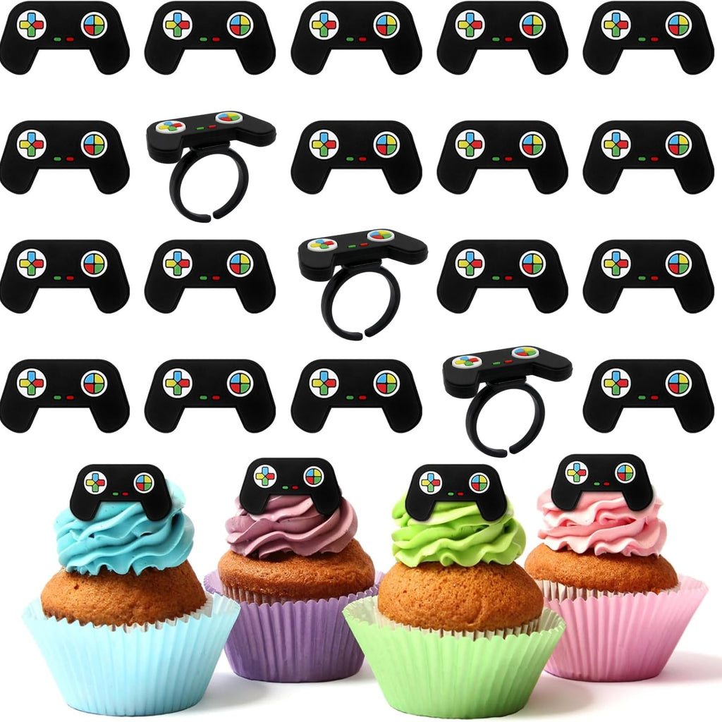 Chunful 48 Video Game Cupcake Toppers - Gamer Party Decorations for Birthdays & Celebrations