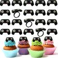 Chunful 48 Video Game Cupcake Toppers - Gamer Party Decorations for Birthdays & Celebrations