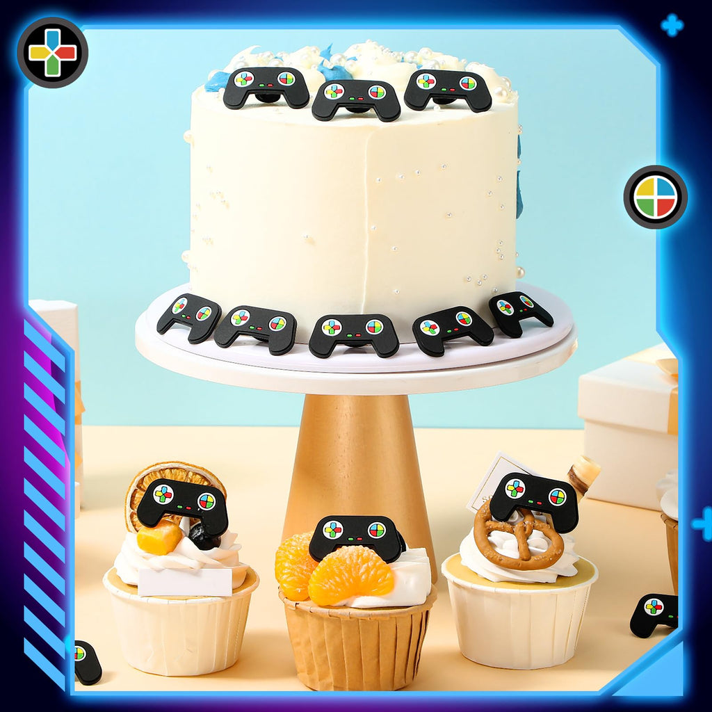 Chunful 48 Video Game Cupcake Toppers - Gamer Party Decorations for Birthdays & Celebrations