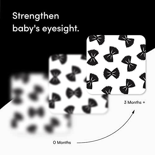 Chunky Deli High Contrast Pasta Flash Cards for Newborns – Black & White Sensory Toy for Tummy Time, 0+ Months