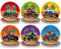 CHUNNIN 60-Piece Monster Truck Party Plates – 7 Inch Disposable Paper Plates with 6 Colorful Designs for Kids' Birthday Parties