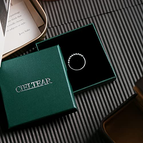 CIELTEAR 925 Sterling Silver Fidget Ring - Spinner Ring for Anxiety Relief for Women