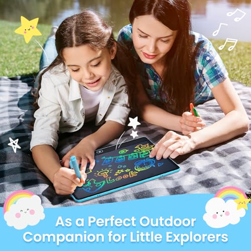 cimetech 16-Inch LCD Writing Tablet for Kids - Blue Doodle Board, Travel-Friendly, Eye-Protecting Screen
