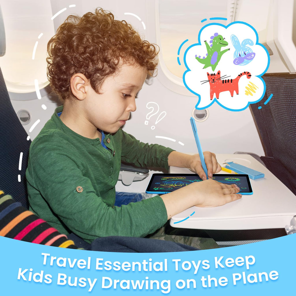 cimetech 16-Inch LCD Writing Tablet for Kids - Blue Doodle Board, Travel-Friendly, Eye-Protecting Screen