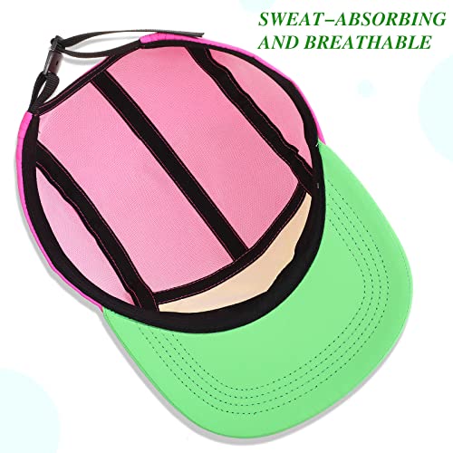 Cindeer Adjustable Neon Hat - 80s 90s Retro Nylon Cap for Costumes & Outdoor Activities