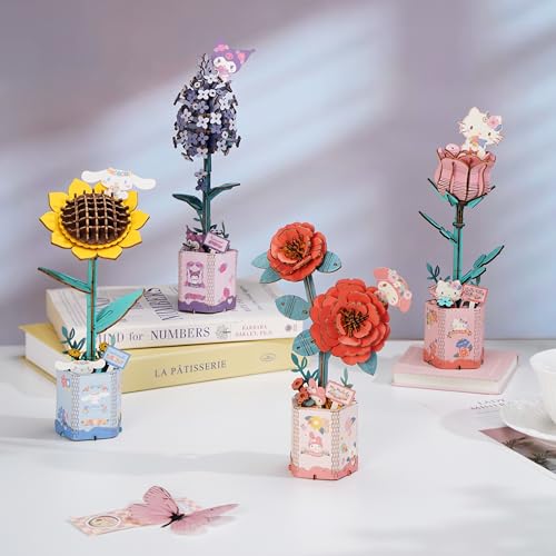 Cinnamoroll Sunflower 3D Wooden Puzzle Kit – Hands Craft DIY Model