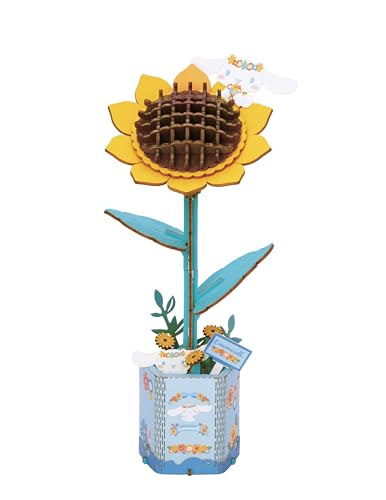Cinnamoroll Sunflower 3D Wooden Puzzle Kit – Hands Craft DIY Model