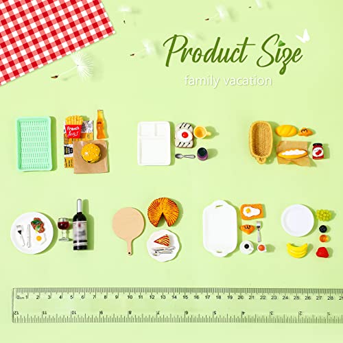 Civaner 38-Piece Miniature Food Play Set – 7 Themed Dollhouse Food Accessories for Pretend Kitchen