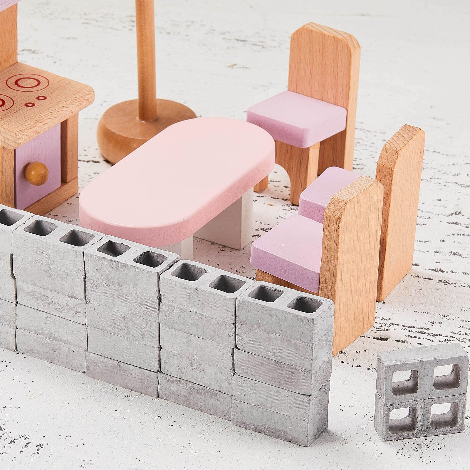 Civaner 50-Piece 1/12 Scale Miniature Concrete Bricks for Dollhouse Landscaping and DIY Projects