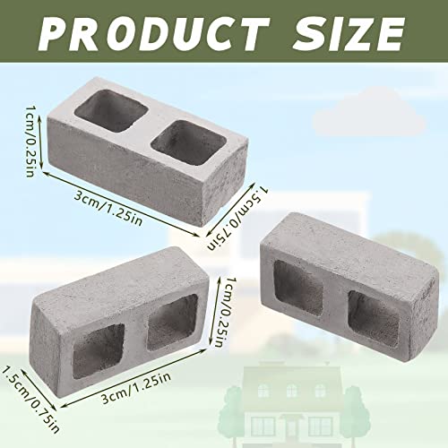 Civaner 50-Piece 1/12 Scale Miniature Concrete Bricks for Dollhouse Landscaping and DIY Projects