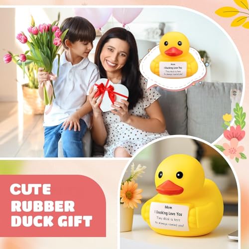 Civaner 7-Inch Emotional Giant Rubber Duck with Positive Message – Motivational Desk Toy for Mom, Graduation, or Thank You Gifts