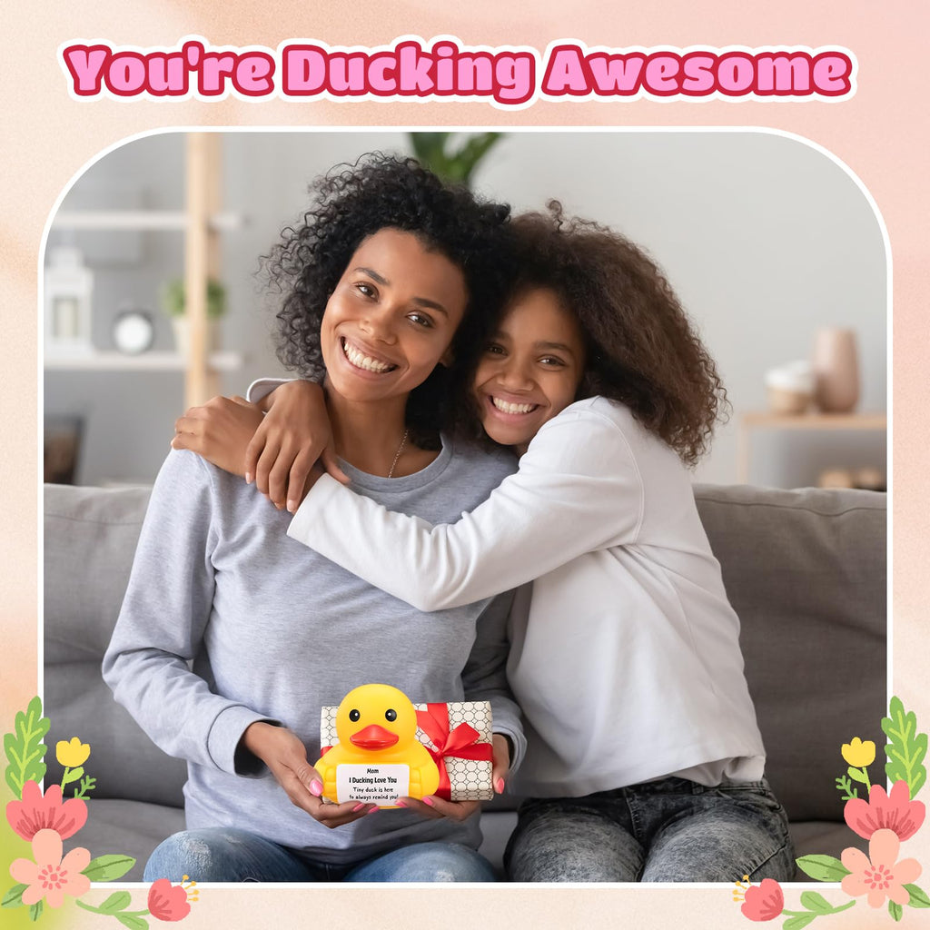 Civaner 7-Inch Emotional Giant Rubber Duck with Positive Message – Motivational Desk Toy for Mom, Graduation, or Thank You Gifts