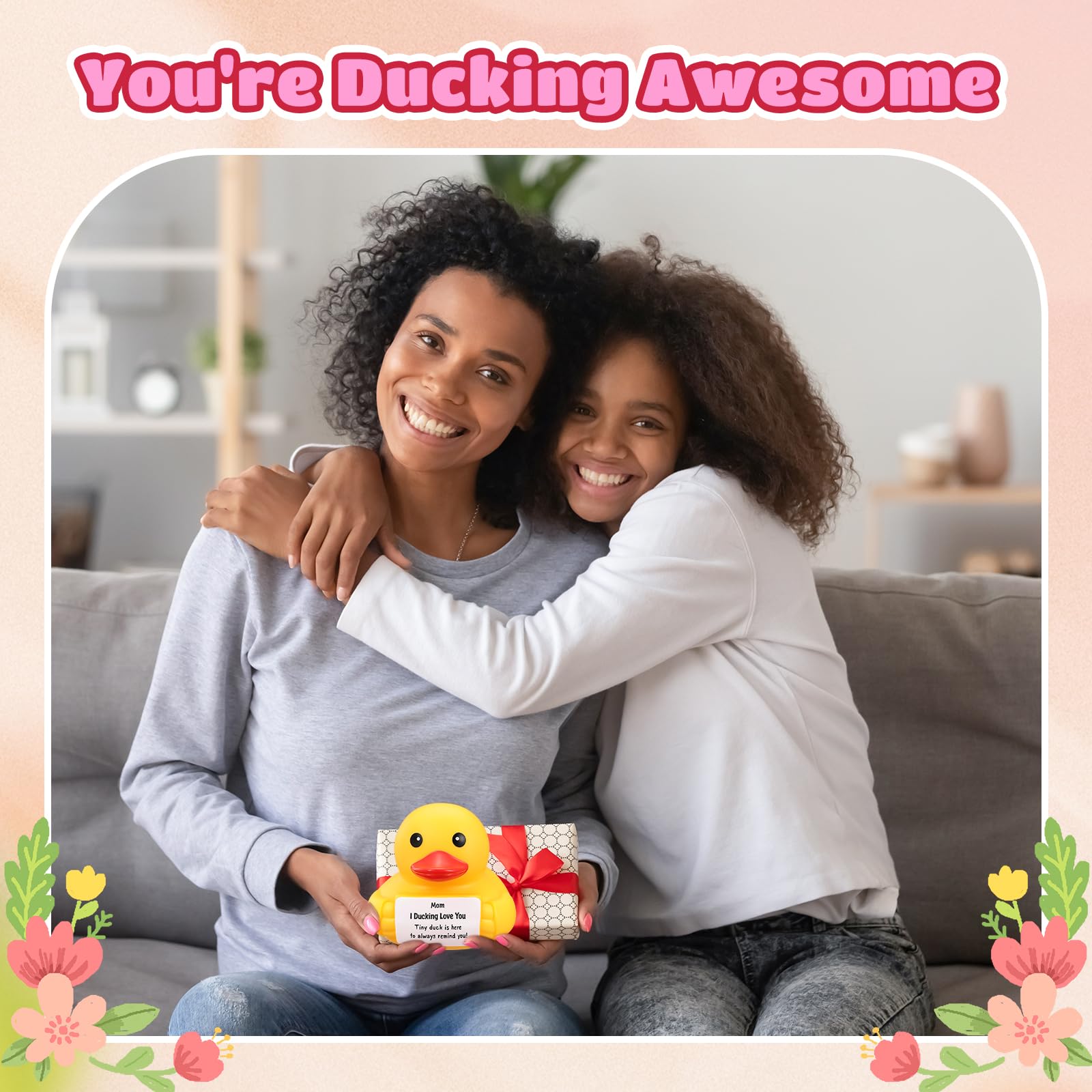 Civaner 7-Inch Emotional Giant Rubber Duck with Positive Message – Motivational Desk Toy for Mom, Graduation, or Thank You Gifts