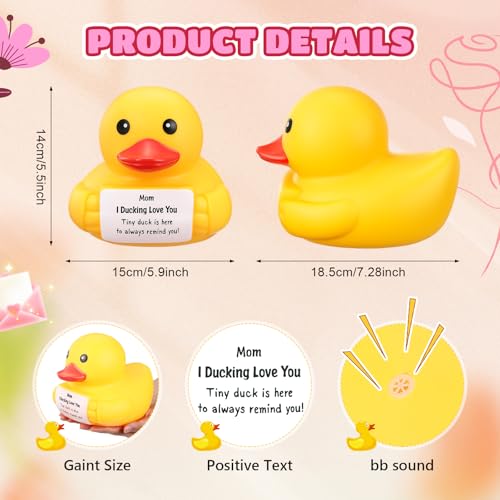 Civaner 7-Inch Emotional Giant Rubber Duck with Positive Message – Motivational Desk Toy for Mom, Graduation, or Thank You Gifts