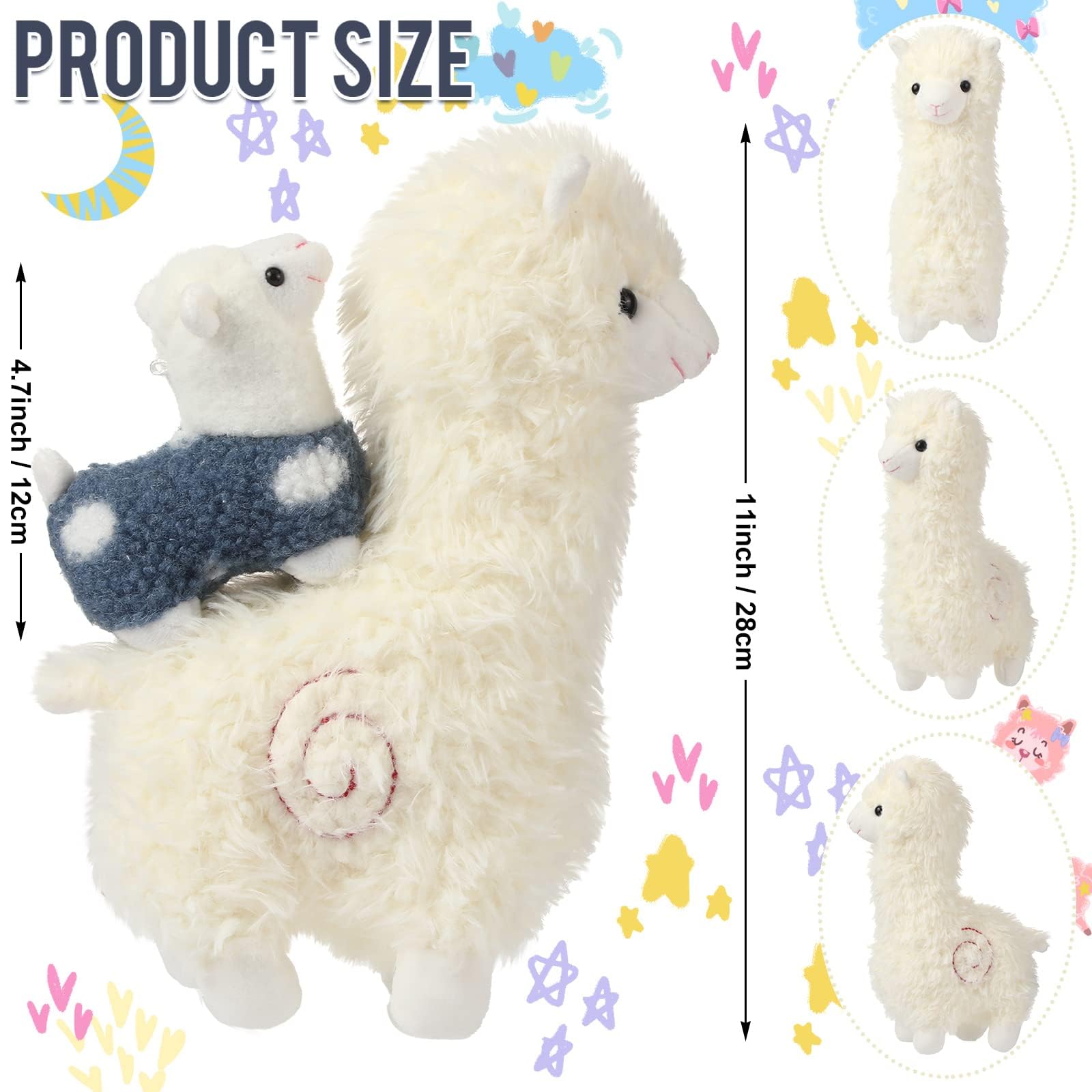 Civaner Llama Stuffed Animal Set - 5 Plush Alpacas, Mom & Babies, Soft Cute Gifts