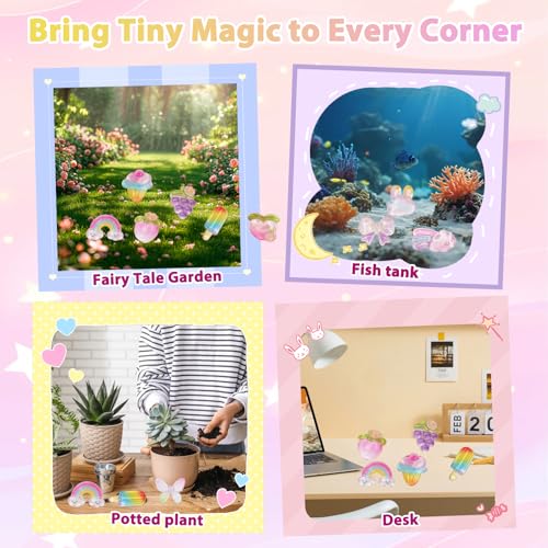 CIYOJA 50pc Rainbow Mystery Blind Bag Set - Colorful Mini Resin Charms & Mini Figures for DIY Slime, Dollhouse, Party Favors