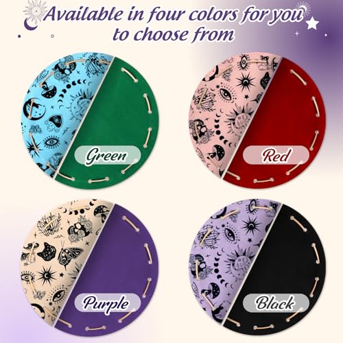 CiyvoLyeen Black Drawstring Dice Bag with Velvet Tray – 9.7-Inch Foldable Round Tray for D&D and Tabletop RPGs