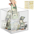 Clear Acrylic Piggy Bank for Adults - Must Break to Open, 1.4L Capacity (12x12 cm)