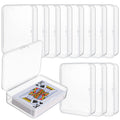 Clear Acrylic Playing Card Storage Box (Pack of 12) – Snap-Close PP Deck Holder for Standard Cards, Beads, and Small Accessories