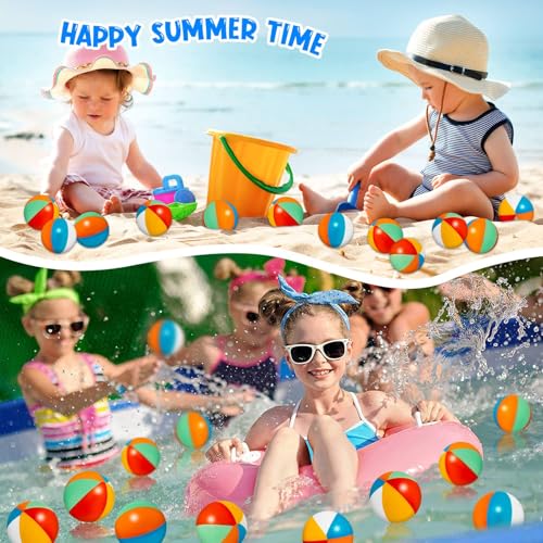 CLESDF 9-Pack Mini Rainbow Stress Balls: Foam PU Beach Balls for Pool, Party Favors & Anxiety Relief