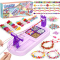 Cmiolacuna Friendship Bracelet Making Kit for Girls Ages 6-12 – DIY Loom with 23 Strings & Letter Beads, Purple
