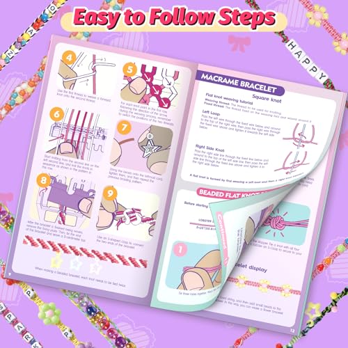 Cmiolacuna Friendship Bracelet Making Kit for Girls Ages 6-12 – DIY Loom with 23 Strings & Letter Beads, Purple