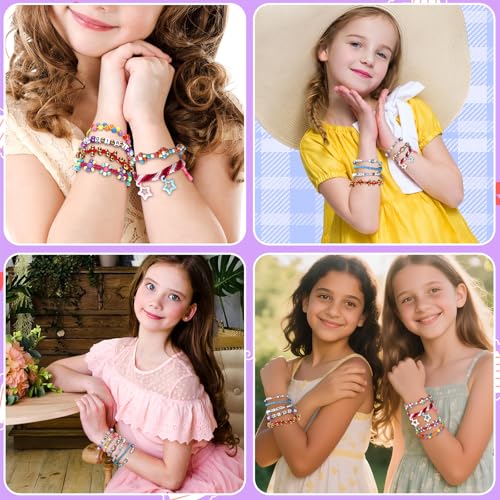 Cmiolacuna Friendship Bracelet Making Kit for Girls Ages 6-12 – DIY Loom with 23 Strings & Letter Beads, Purple