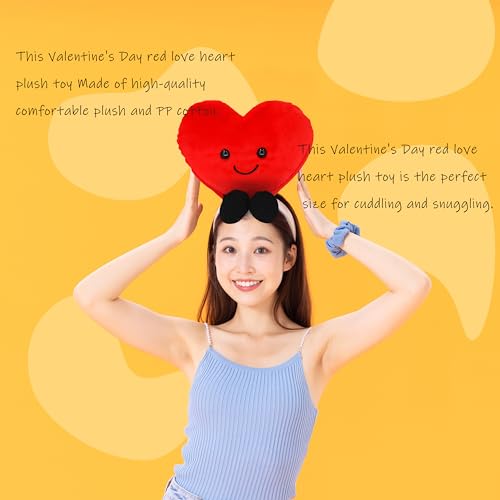CNAANA 5-Inch Red Heart Plush Pillow – Cute Valentine's Day Stuffed Toy for Kids
