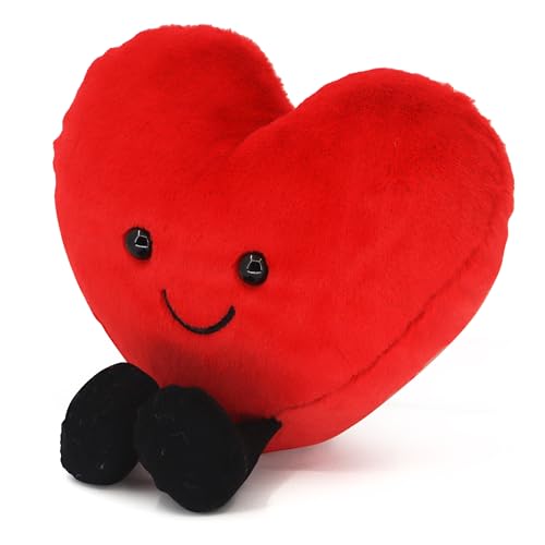CNAANA 5-Inch Red Heart Plush Pillow – Cute Valentine's Day Stuffed Toy for Kids