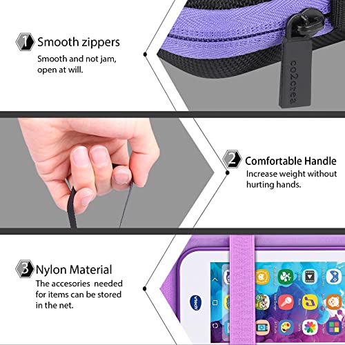 co2CREA Protective Hard Shell Case for VTech KidiBuzz 3 & KidiBuzz G2 (Black with Purple Interior)