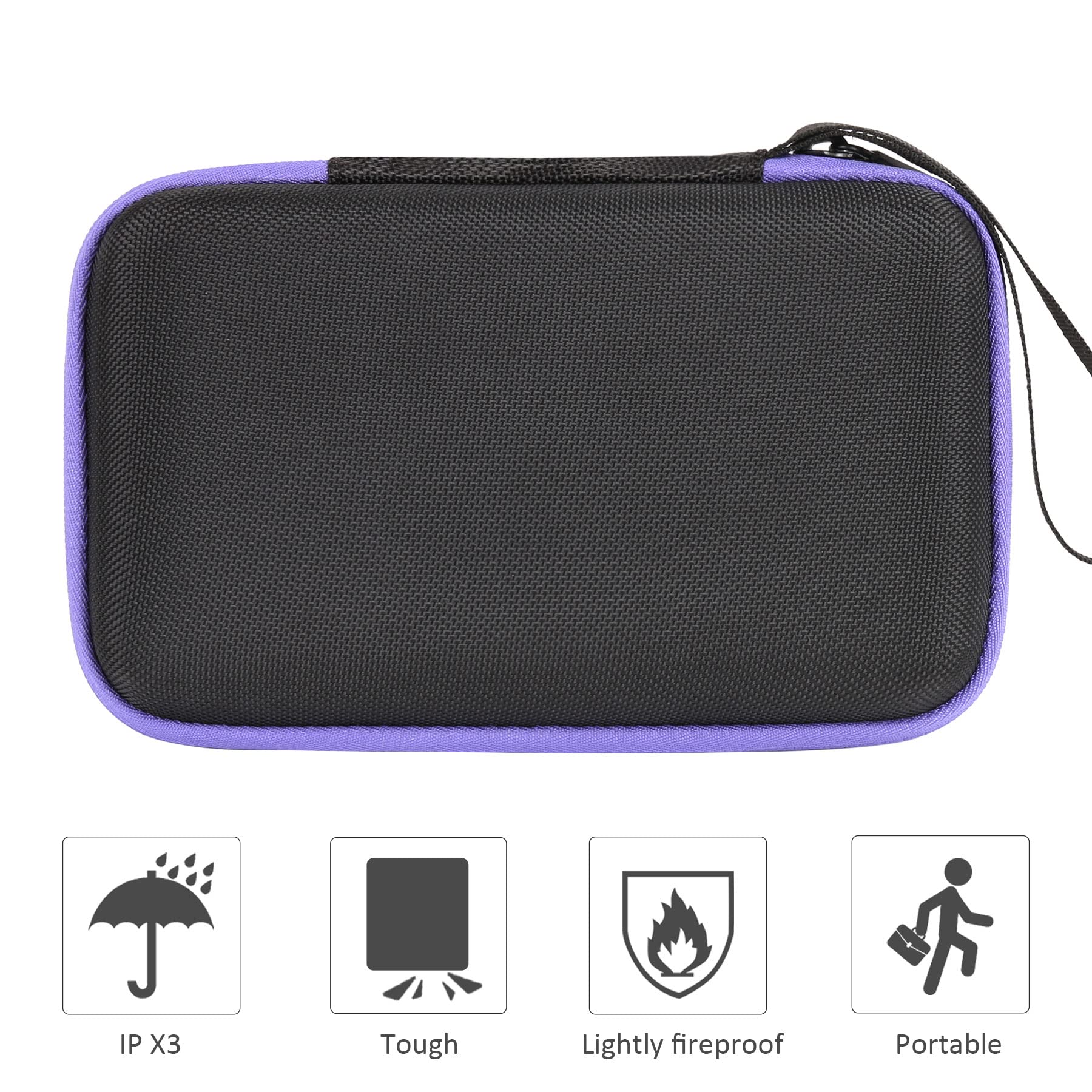 co2CREA Protective Hard Shell Case for VTech KidiBuzz 3 & KidiBuzz G2 (Black with Purple Interior)