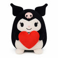 COAQAC 8-Inch Valentine's Day Plush Toy – Black Kawaii Heart Pillow for Romantic Gifts