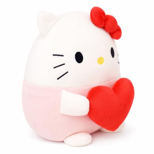 COAQAC Kawaii Plush Toy 8-Inch Valentine's Day Heart-Shaped Pillow, Cute Soft Plush Stuffed Animal Gift for Couples (Pink)