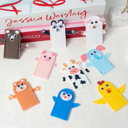 COcnny 20-Piece DIY Felt Animal Finger Puppet Craft Kit for Kids