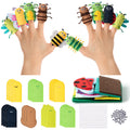 COcnny Insect Finger Puppets Craft - 21-Piece DIY Felt Puppet Making Kit for Kids Ages 3-8