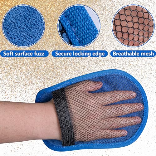 codree 4-Pack Sand Removal Mitts – Soft Coral Fleece Beach Sand Wipe Off, Reusable, 8.5x6 Inch