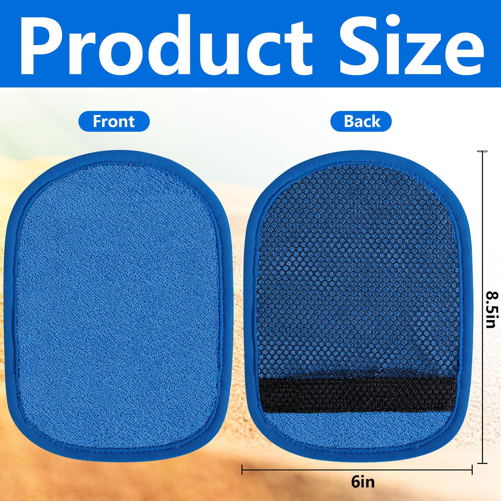 codree 4-Pack Sand Removal Mitts – Soft Coral Fleece Beach Sand Wipe Off, Reusable, 8.5x6 Inch
