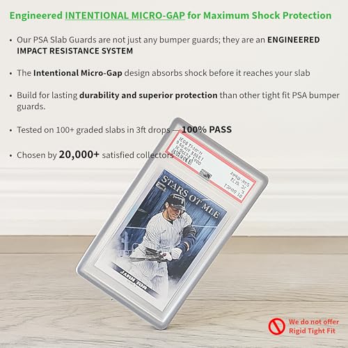 Collector's Hubs PSA Slab Guards – 5 Pack Red – Shock-Absorbing Bumper for Graded Cards
