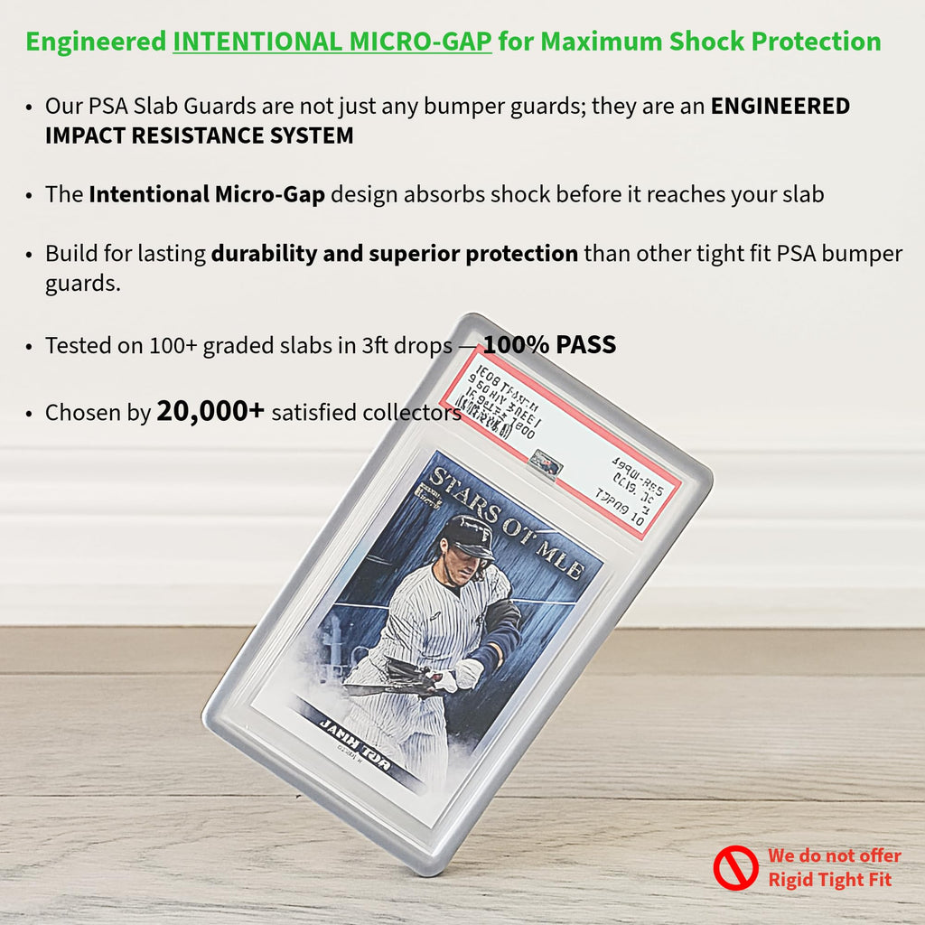 Collector's Hubs PSA Slab Guards – 5 Pack Red – Shock-Absorbing Bumper for Graded Cards