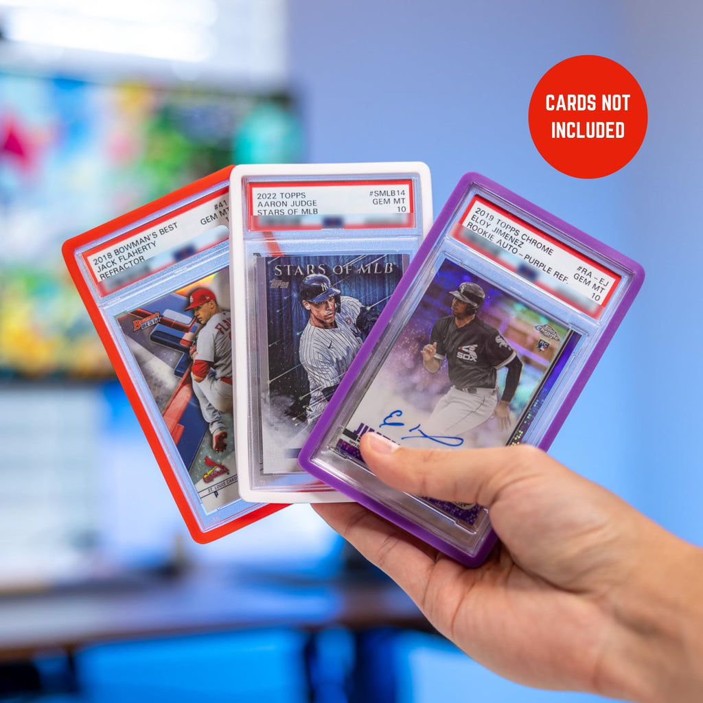 Collector's Hubs PSA Slab Guards – 5 Pack Red – Shock-Absorbing Bumper for Graded Cards